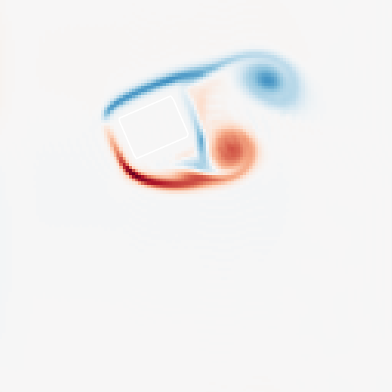 Solver ground-truth vorticity field for an unseen rectangle at Reynolds 301